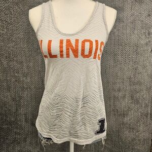Illinois Fighting Illini PINK Victorias Secret Burnout Racerback Tank Top S